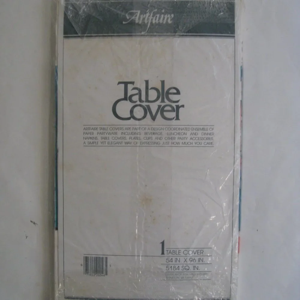 NOS Vintage Artfaire Paper Table Cover Reindeer Cartoon Christmas Party 54